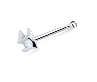 Fish Silver Bone Nose Stud NSKD-78